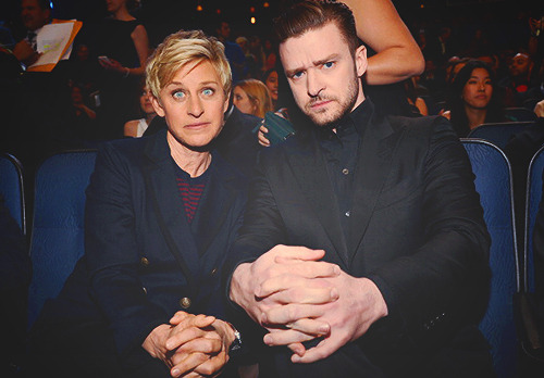 Justin Timberlake and Ellen Degeneres at the PCA 2014