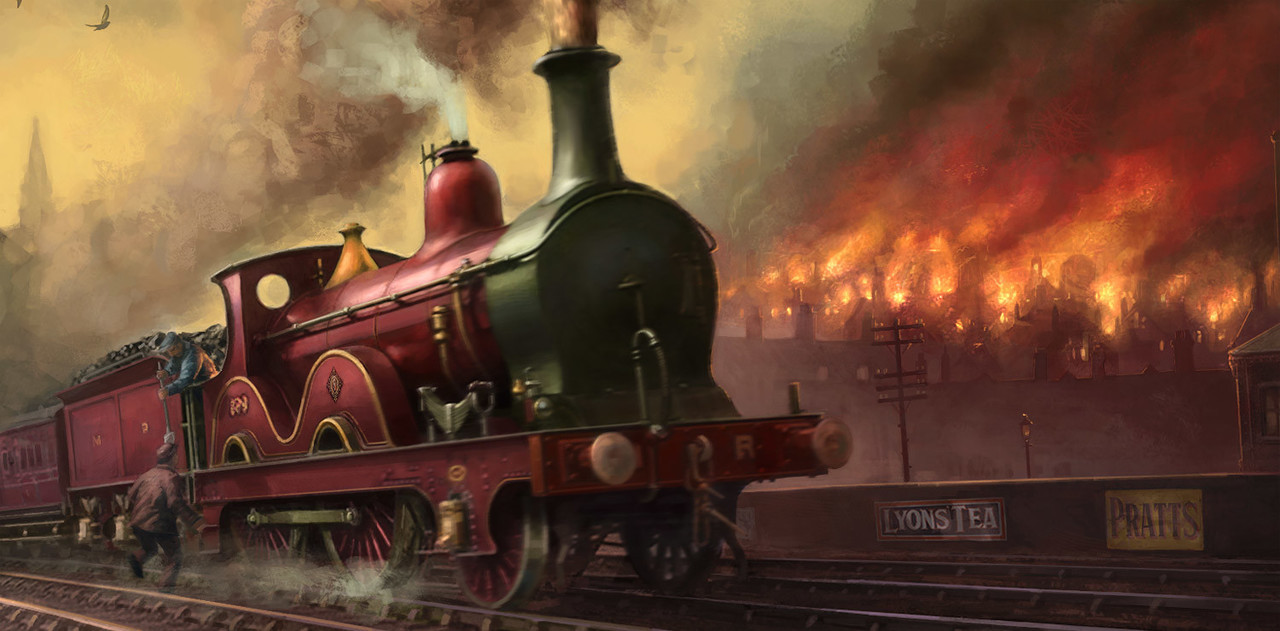 steampunktendencies:  The Fall of London by Grant Regan