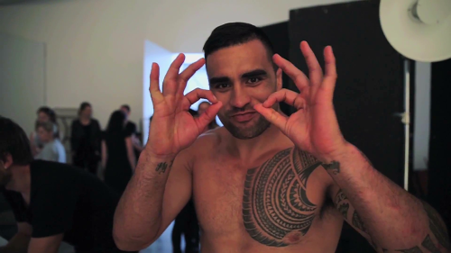 roscoe66:  Liam Messam hams it up for the cameras