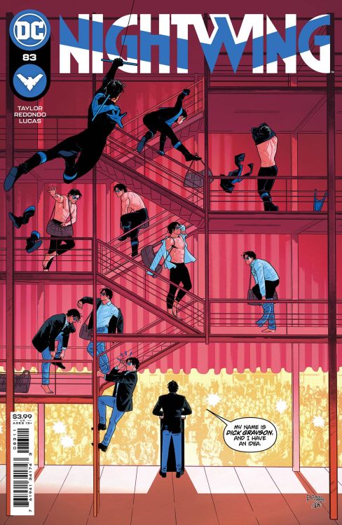 DC Comics for August 2021: this is the cover for Nightwing #83, drawn by Bruno Redondo.