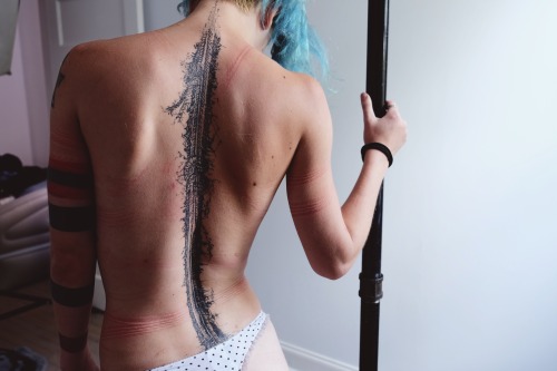 camdamage:  Tattoo observation by cuttlefish, after rope time with theropegeek 