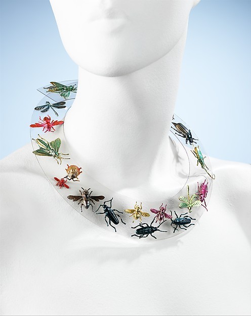 creaturesofcomfort:  Necklace Designer: Elsa Schiaparelli (Italian, 1890–1973)  Maker: Jean Clemént (French, 1900–1949) Date: fall 1938 Culture: French Medium: synthetic, metal 