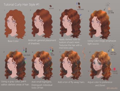 how to shade hair digital art