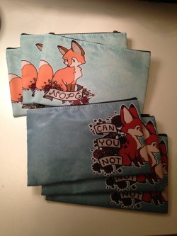 spacesergeant:  eglads:  So remember those zipper bags I ordered where the foxes were cut off??? Well, I will be getting them redone, but that still means I have a bunch of bags I can’t really sell for full price. I don’t know how well that’s going