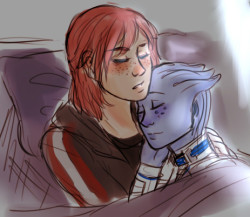 some fshep/liara! taking a quick nap i guess