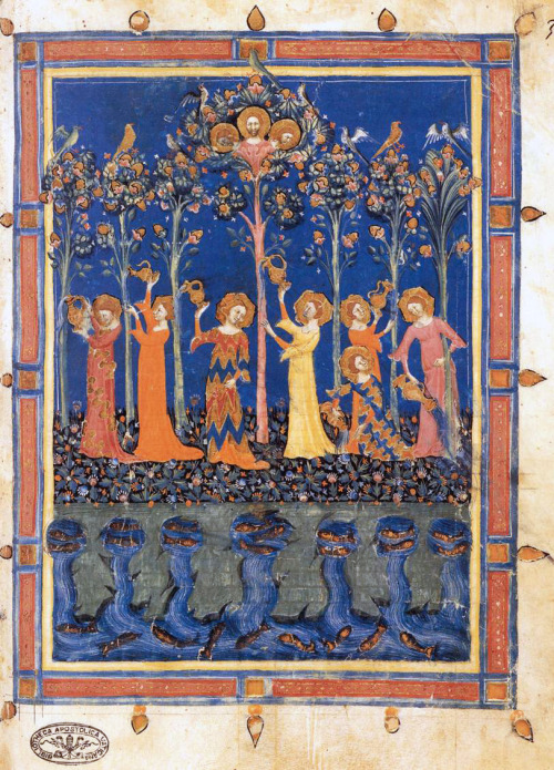 The garden of virtues by the Master of the Dominican Effigies, 1 st half of 14th century; Italy