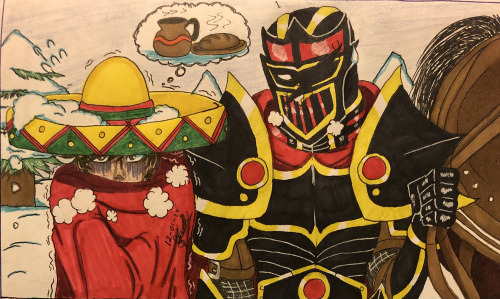 Me: Gael (catrin Charro), (Wolf Knight) And (Aztec Eagle Warrior) My Friend @maypong
