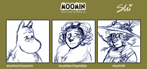 Original template by @briviting!!!Snörblomma as a moomin, mymble, and mumrik :,)) They just look lik