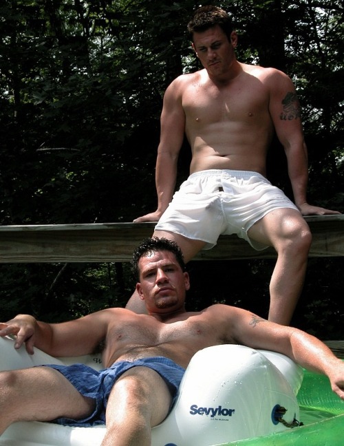 brothertobrother:  Bros by the pool