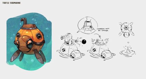 Happy #Friday everyone! Here’s the turtle submarine concept :D #gramgames #games #wfh #moon #creatur