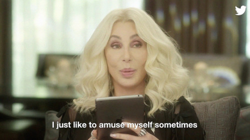 magistrate-of-mediocrity: blairwitchz: Cher reads her own tweets. living her best life