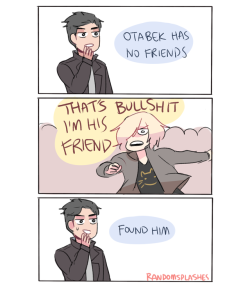 randomsplashes:  randomsplashes:   how to look for yurio in a crowd: a guide by otabek altin (  ﾉ  ಠ_ಠ)ﾉ*:･ﾟ✧   bonus: yurio’s seriously ready to fight anyone who thinks otabek has no friends lmao