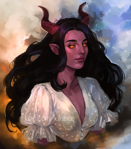 commission of a tiefling with her player’s likeness!