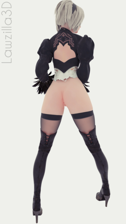 lawzilla3d: Hey guys! I just finished another 3D pack, this time we have some 2B from Nier AutomataHi-res   all the versions in Patreon & Gumroad Versions include:-Pin up poses-Penetration-Gangbang-Cum versions    Everyone! The 2B 3D pack is up in