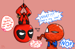 dying-rainbow:  a little spideypool for a friend 