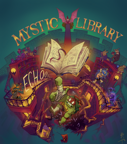 andysuriano:  myneighbortmnt:  Mystic Library! I put like ten memes and a ghibli reference in here because I can. ;P   Great job!