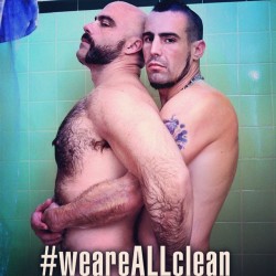 slavepupboy:  “Take HIV Shower Selfie Challenge raise $$ for AIDS cure bit.ly/CUREAIDS #weareALLclean (at Bullet Bar)