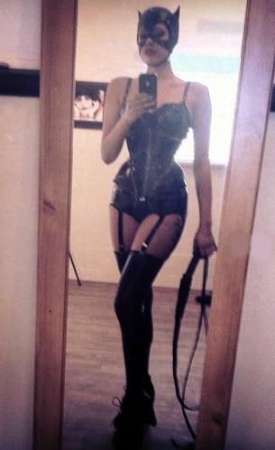 coldlatexbitch:  wonder what the office would do if i showed up on Halloween like this :P   I suspect that some would drop to their knees…