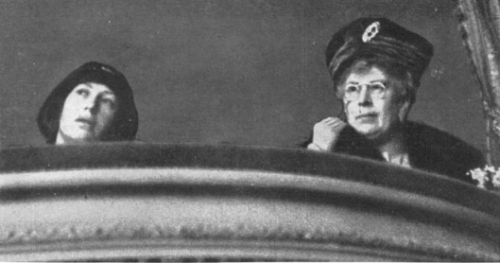 Princess Mary and Queen Mary at the Aldwych Theatre, 1930