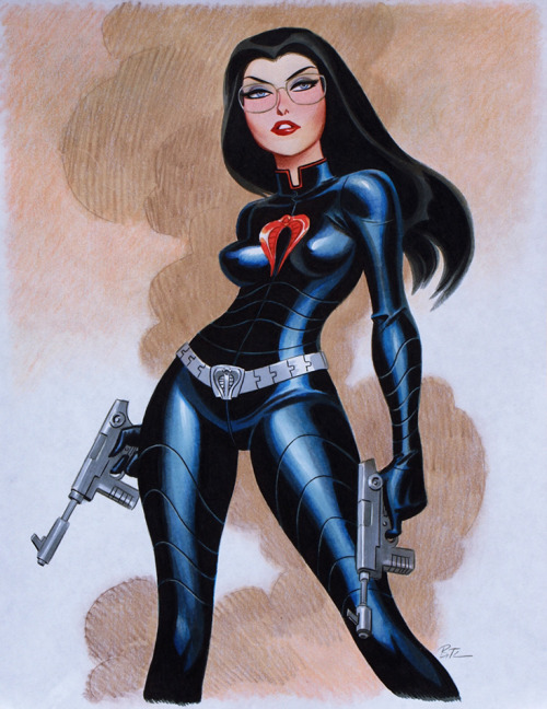 loqhay:  Different takes on the Baroness the first ever terrorist wearing emo glasses  from G.I.JOE -  part 1 1-2 Bruce Timm 3-6 Adam Hughes 7-8 Arthur Adams 9-10 Frank Cho 