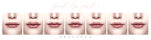 obscurus-sims: 7 LIPS PRESETS all ages, females only previews were done with HQ mod DL ( early acc