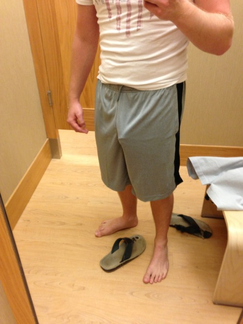 dadsnme:  Little VPL trying on some new shorts. 