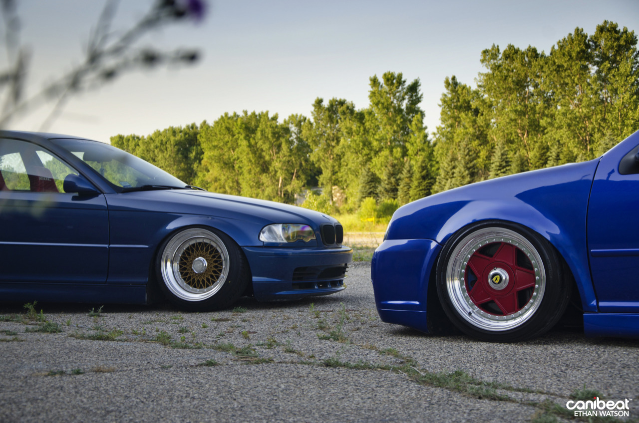 atrinaa:  bmwkotik:  BMW e46 &amp; VW  Chicago boys
