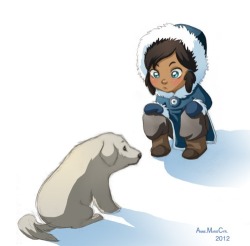 theluckythirteenth:   When Korra met Naga…