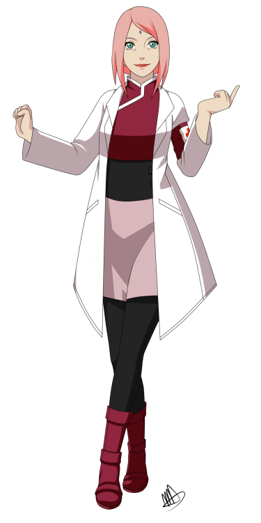 xcaeli:  Characters Design for my future Naruto doujin: Sakura.