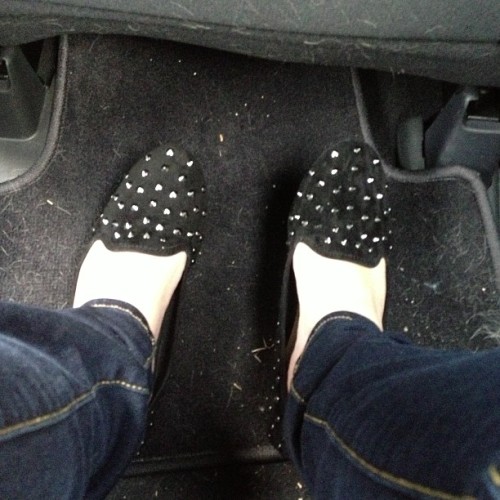 Sex Hello shoes #spikes #black #silver #flats pictures