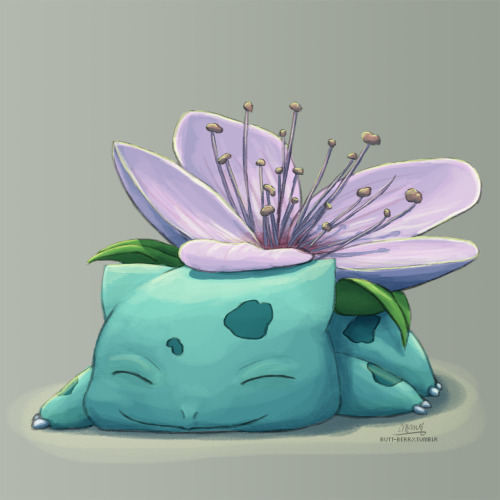 butt-berry:Sleepy cherry blossom Bulbasaur