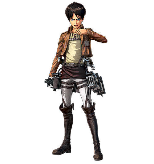 The standard and DLC costumes for Eren in the KOEI TECMO Shingeki no Kyojin Playstation