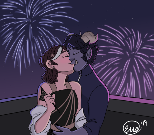 ebrenaes: happy new years everyone!!  this is just a redraw of my new years drawing from last year a