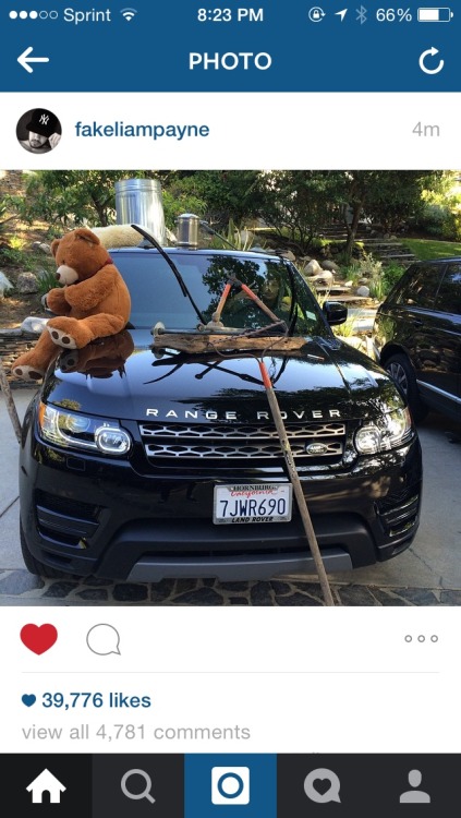 fireproofbravery: daysundercover: Liam Intagrams 5.9.15 With Louis behind the wheel in the first one