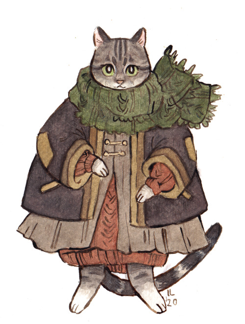cornflakesdoesart:commissions for @thefaultinourheadcanons of their kitties Céilí and 