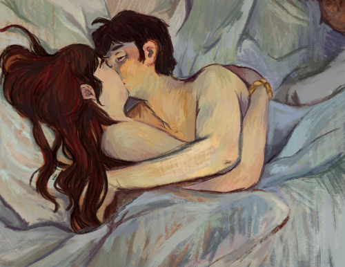 amberriess:  In Bed The Kiss - Henri de Toulouse-Lautreca color study and reinterpretation