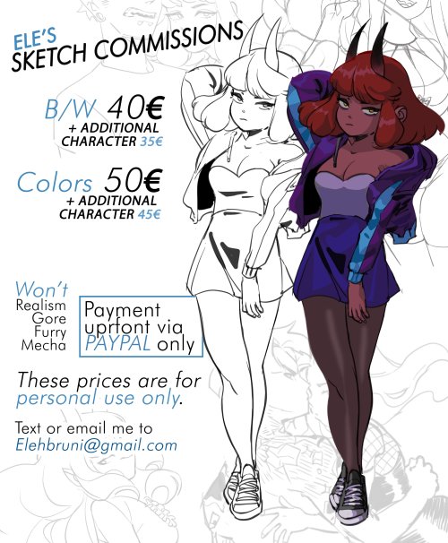 imjustanectoplasm:imjustanectoplasm: Sketch commissions are now updated!Dm me on Tumblr or email me 