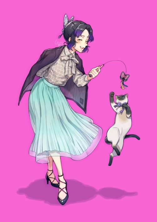 animepopheart:★ 【しんいし 智歩】 「柱と猫ちゃん 」 ☆⊳ hashira + cats (demon slayer)✔ republished w/permission⊳ ⊳ fo