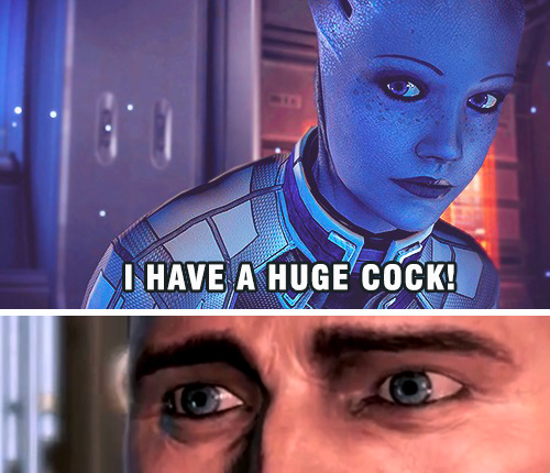 geekearth:  Liara   Shepard: The BIG Question (Mass Effect)  This is gold