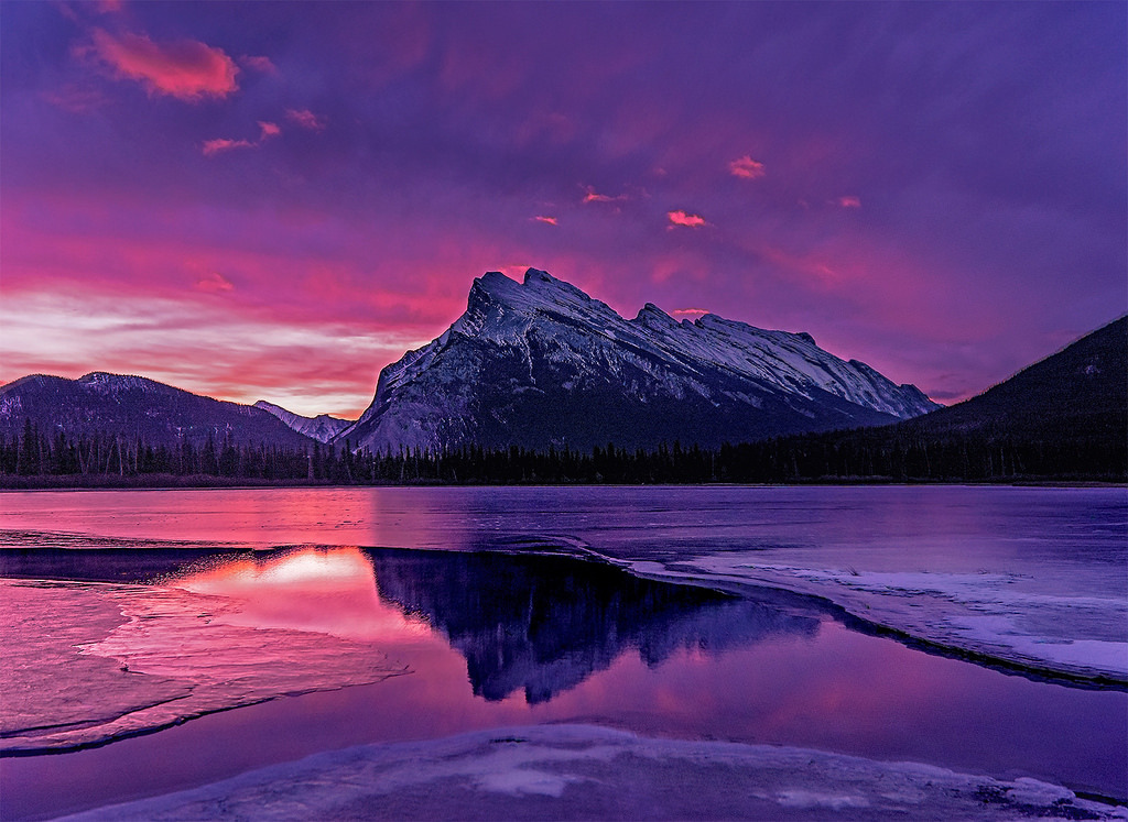 enchanting-landscapes:  Mt Rundle sunrise by   	bob  