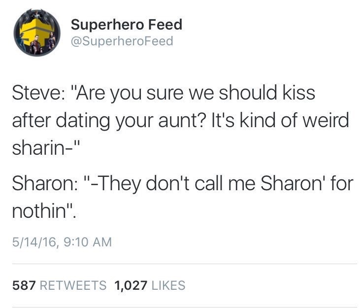 darkfromday:  prettyboydiggory:  Sharon Carter Deserves Better 2k16  ALL OF THIS