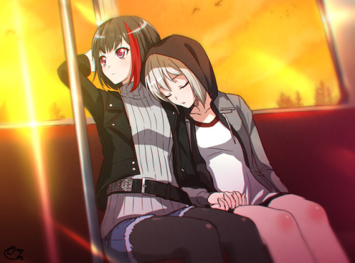 ✧･ﾟ: *✧ On the Train ✧ *:･ﾟ✧♡ Characters ♡ : Ran Mitake ♥ Moca Aoba ♢ Anime ♢ : BanG Dream! 2