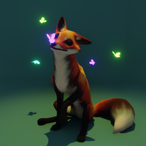 bf told me to make a fox in blender so here’s some test renders with automatic weights