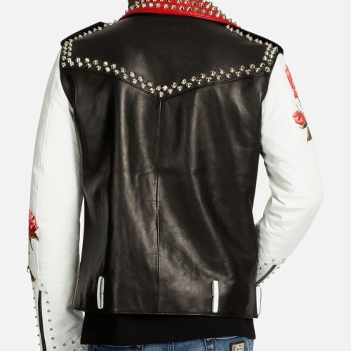 Lambskin Leather Studded Biker Jacket by Dolce &amp; Gabbana Part of the recent Oriental Collect