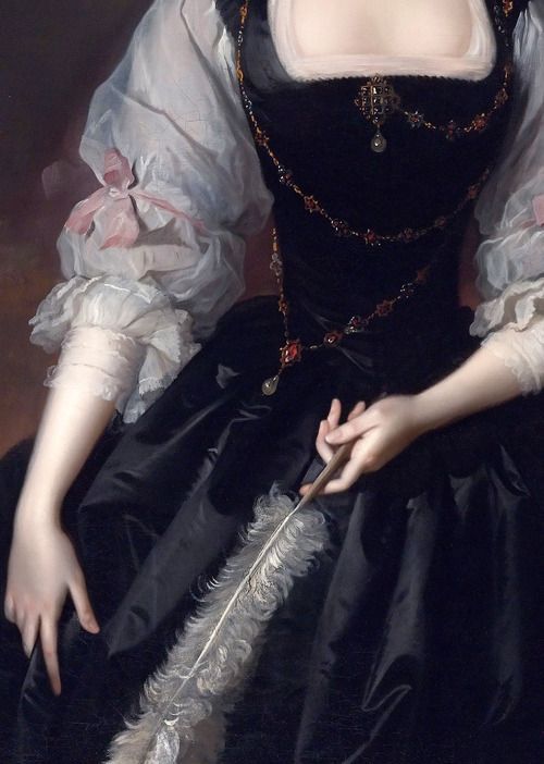 darksilenceinsuburbia:  The Holding Hands1. Marie-Anne Martinozzi (née Mancini), Duchess of Bouillon (detail) by Benedetto Gennar  2. Portrait of Lady Frances Courtenay (detail) Thomas Hudson  3. Ophelia (detail) by Thomas Francis Dicksee  4. The