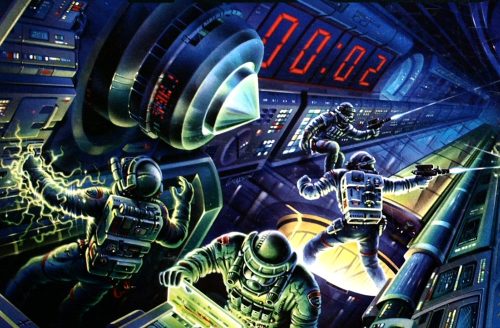 80s-90s-stuff:  late 80s / early 90s sci fi artwork(edit: probably from the board game Omega Virus) 