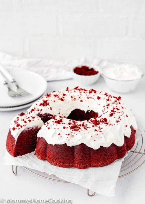 Eggless Red Velvet Bundt Cake