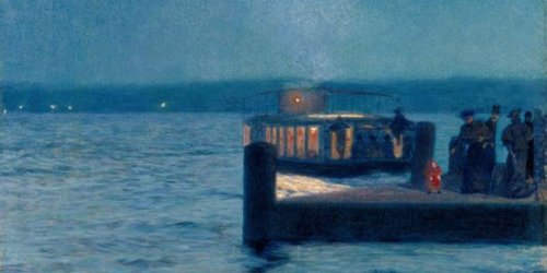 Alster steamship at dawn   -  Arthur IlliesGerman 1870-1952