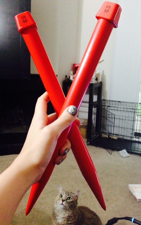 carypm:  dragqueenmerlin:  Just received my size 50 knitting needles in the mail,