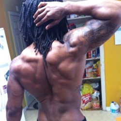 nubianbrothaz:  You Made Me Love Men!  Dreadman.with muscular back.